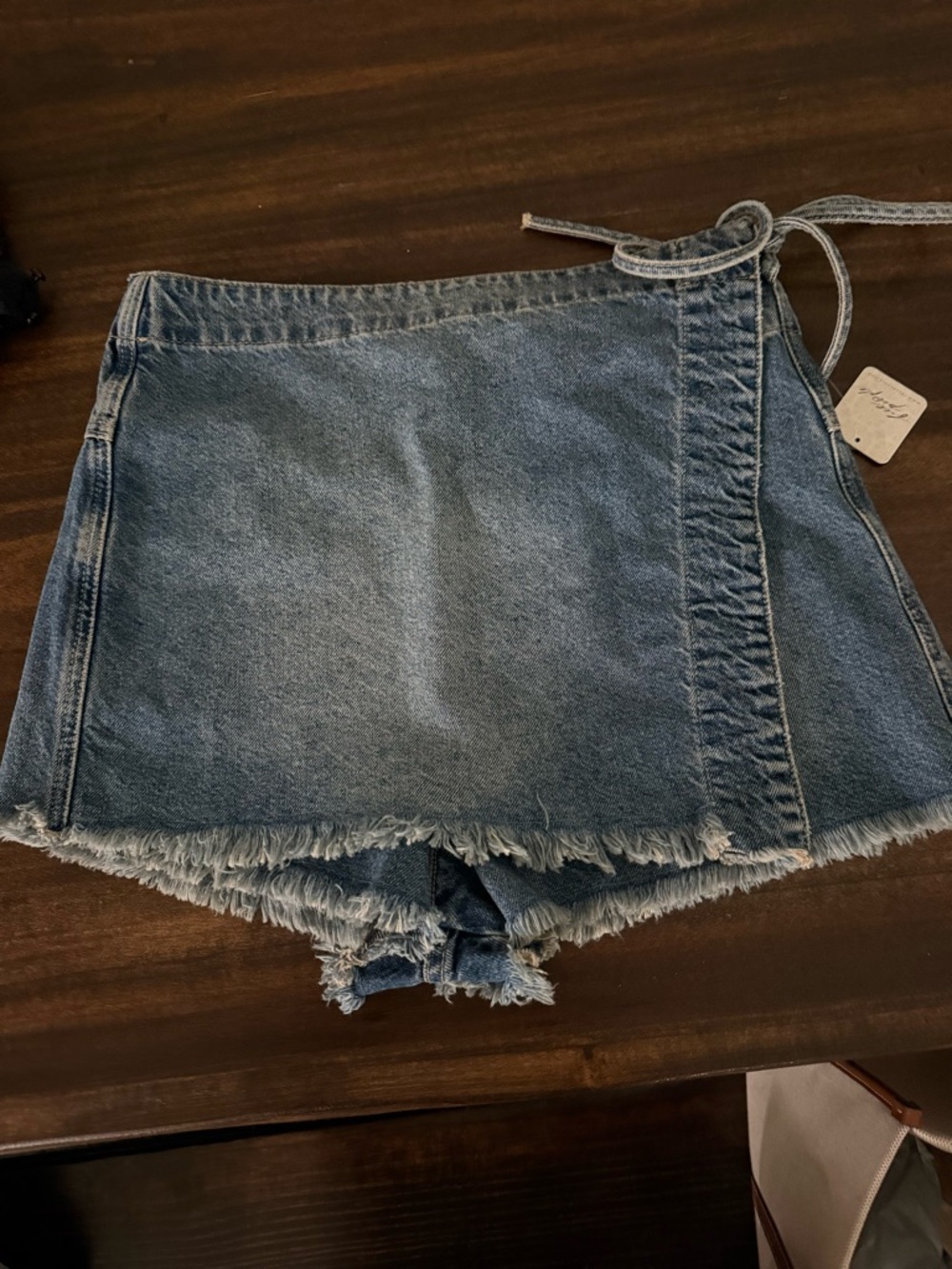 We The Free Wrap Denim Mini Skort - Picture 2 of 5